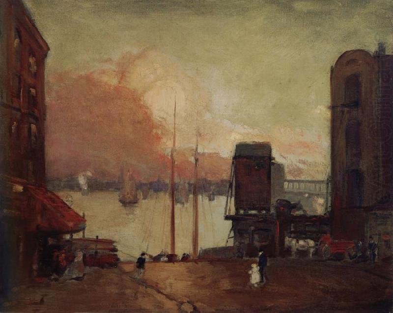 Cumulus Clouds,East River, Robert Henri